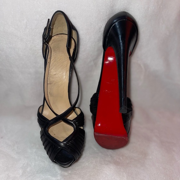 Christian Louboutin Black and Red Heels - Picture 1 of 2